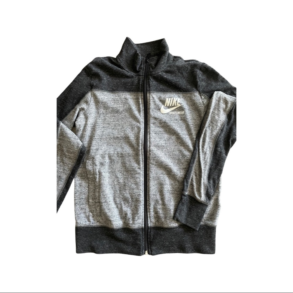 Cotton jersey two tone zip up jacket